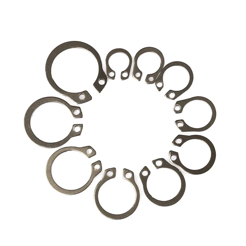 50PCS Stainless Steel Circlip Set External/Internal Retaining C-type Cir Clip Lock Snap Ring Set Holes Shaft Collar Washer