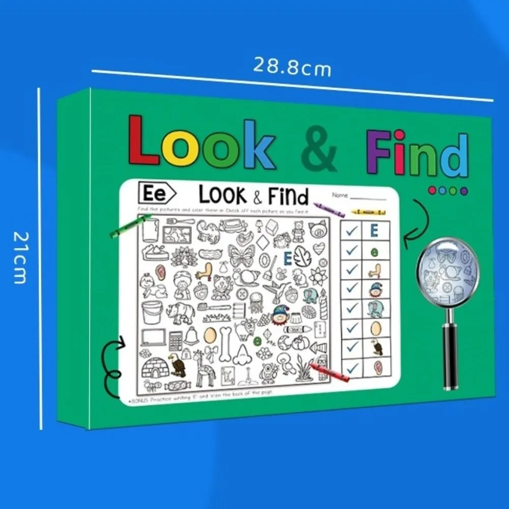Interactive Find & Color Book Enhanced Attention Observation Skills Hidden Object Coloring Book Thicken Paper Seek & Color Book
