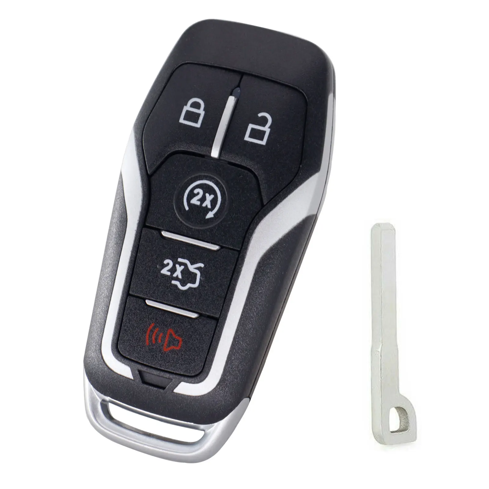 Keyless Shell Smart Fob Car Uncut Case Remote For Ford F-150 Fusion Edge Mustang Explorer 2015-18 Lincoln MKZ MKC MKX 5 Buttons