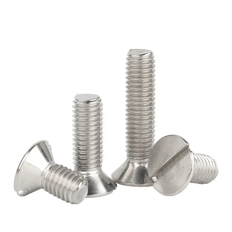 304 Stainless Steel Countersunk Head Screws GB68 A Word Slot Flat Head Screws M1.6 M2 M2.5 M3 M4 M5 M6 M8