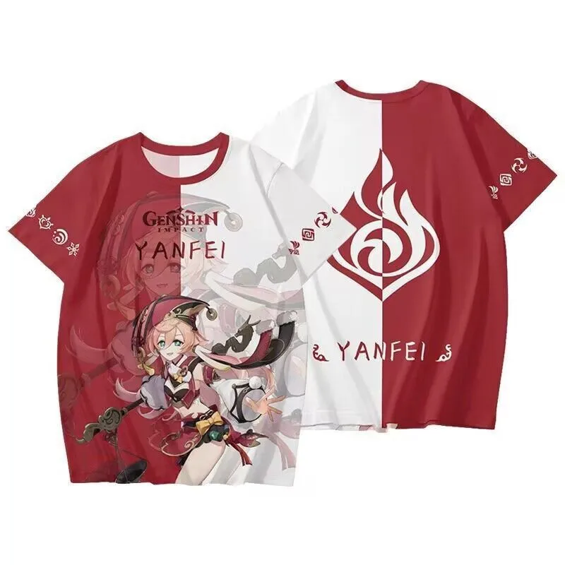 Game Genshin Impact T-shirts Raiden Shogun Print 3D Unisex Cosplay Costume Street Harajuku y2k kid Short Sleeve Round Neck Top