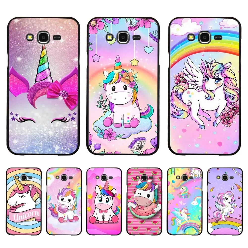 Pink Unicorn Rainbow Phone Case For Samsung J 7 plus 7core J7 neo J6 plus prime J6 J4 J5 Mobile Cover