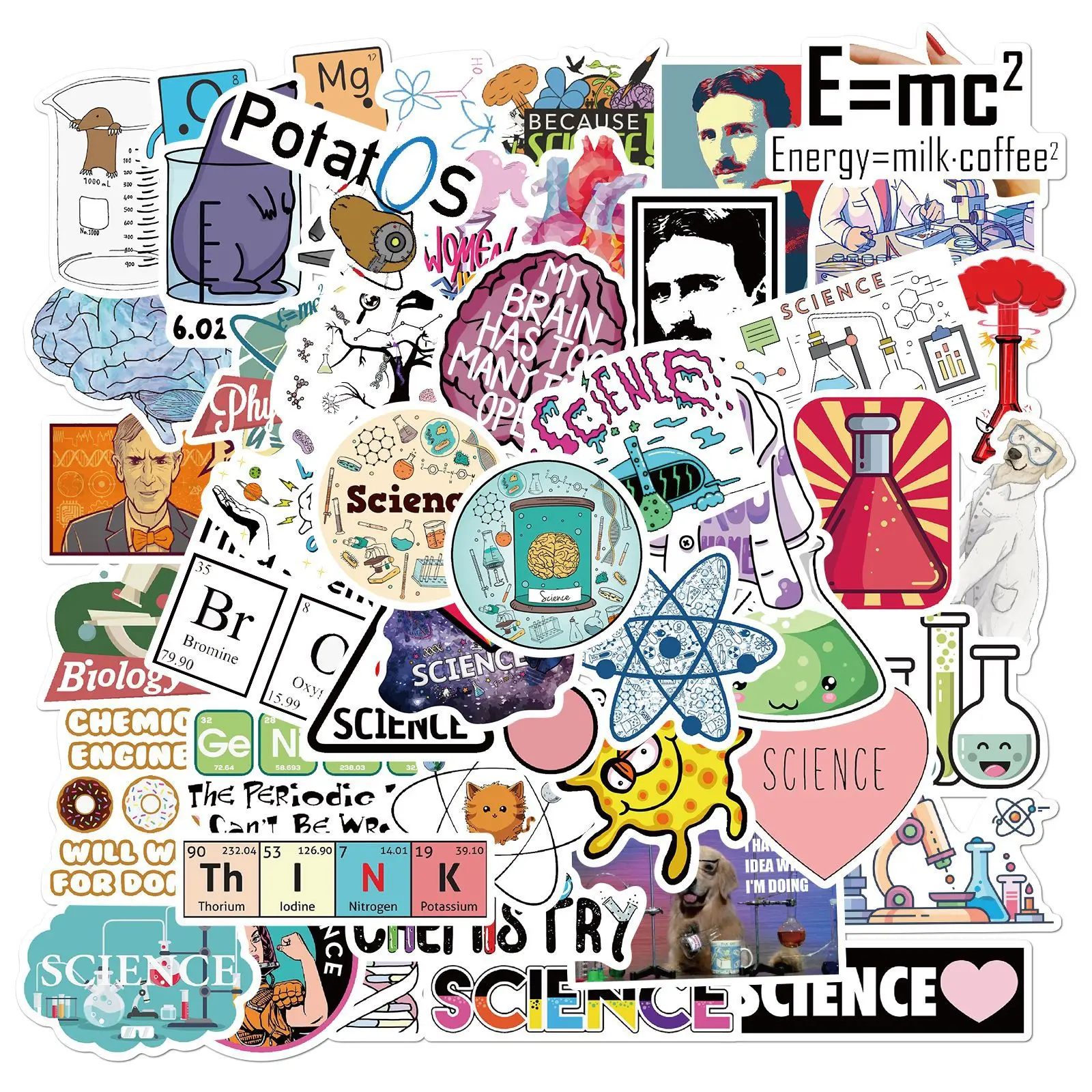 

10/50/100Pcs/Set Cartoon Stickers Science Physics Chemistry Lab For Luggage Laptop Skateboard Motorcycle Bicycle Decal Sticker