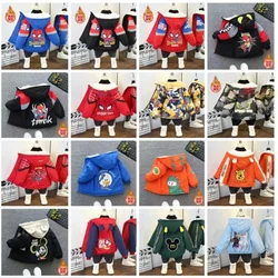 Winter Baby Boys Warm Cotton Coat Cartoon Spiderman Frozen Mickey Minnie Kid Girl Thick Outerwear Zipper Jacket Children Hoodies