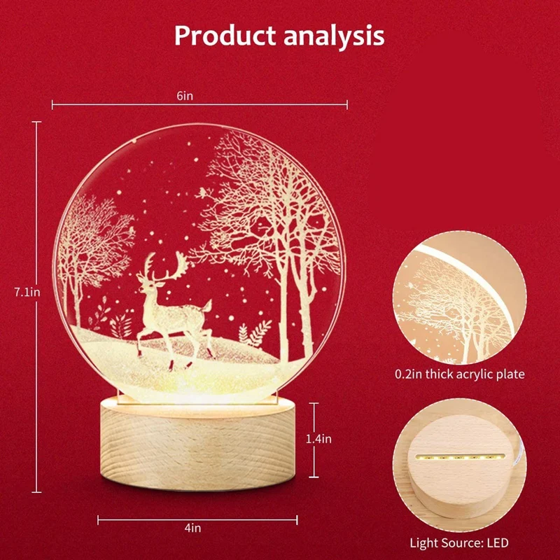 Veilleuse LED Elk pour enfants, veilleuses pour bébé, lampe de chevet, luminosité réglable, chargement USB