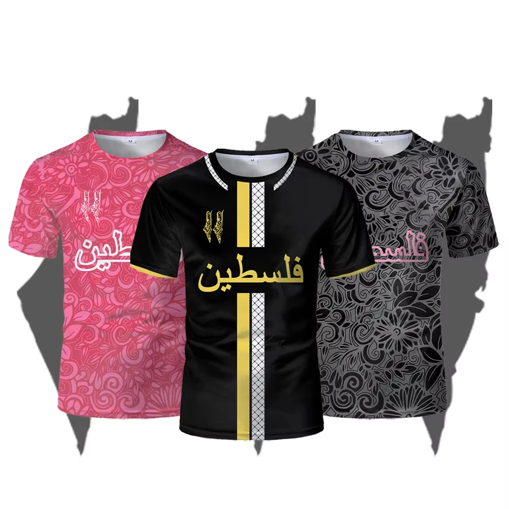 Camisetas de verano con la bandera palestina para hombre, camisetas de fútbol palestinas, uniformes de fútbol ligeros de lujo con estampado digital para adultos y niños.