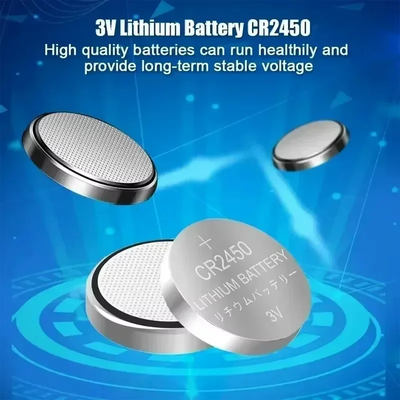 5-100pcs 3V CR2450 Lithium Coin Cell Battery 580mAh for Remote Controllers Calculators Thermometers Car Key Fob and More