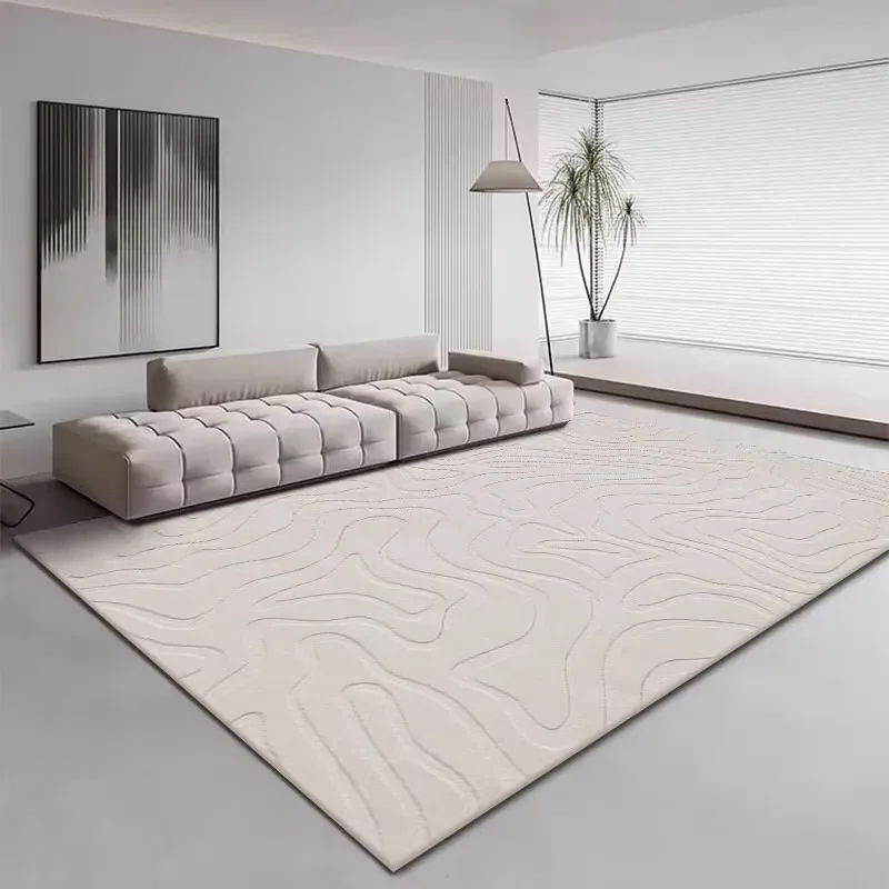 Big Beige Fluffy Rugs Soft Large Living Room Carpets Bedroom Carpet Waterproof and Non-slip