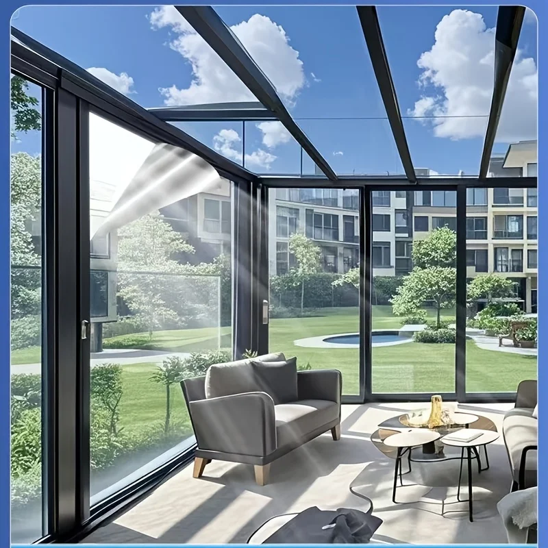 Static Adsorption Window Tint Film One Way See Through Glue-Free Heat Insulating Anti-Glare Sunscreen Privacy Sticker for Home