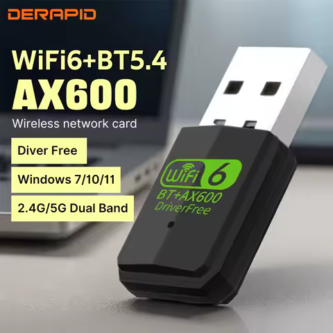 Wifi 6 Adapter AX600/AX300 Bluetooth5.4 Usb Adapter 2.4G/5Ghz Antena PC Laptop Dongle 802.11ax Wireless Network Card for 10/11
