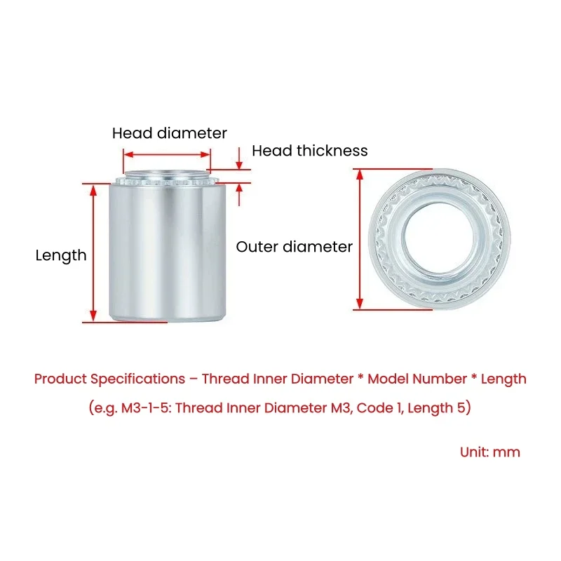 S - M3 M4 M5 M6 Carbon Steel Galvanised Lengthened And Thickened Pressure Riveting Nuts Sheet Metal Nut
