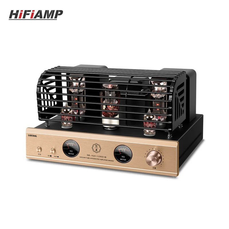 HiFiAMP UOTANG MK8500 12Wx2 Hifi Vacuum Tube Integrated Amplifier Class A Tube Amplifier with Two VU Meters