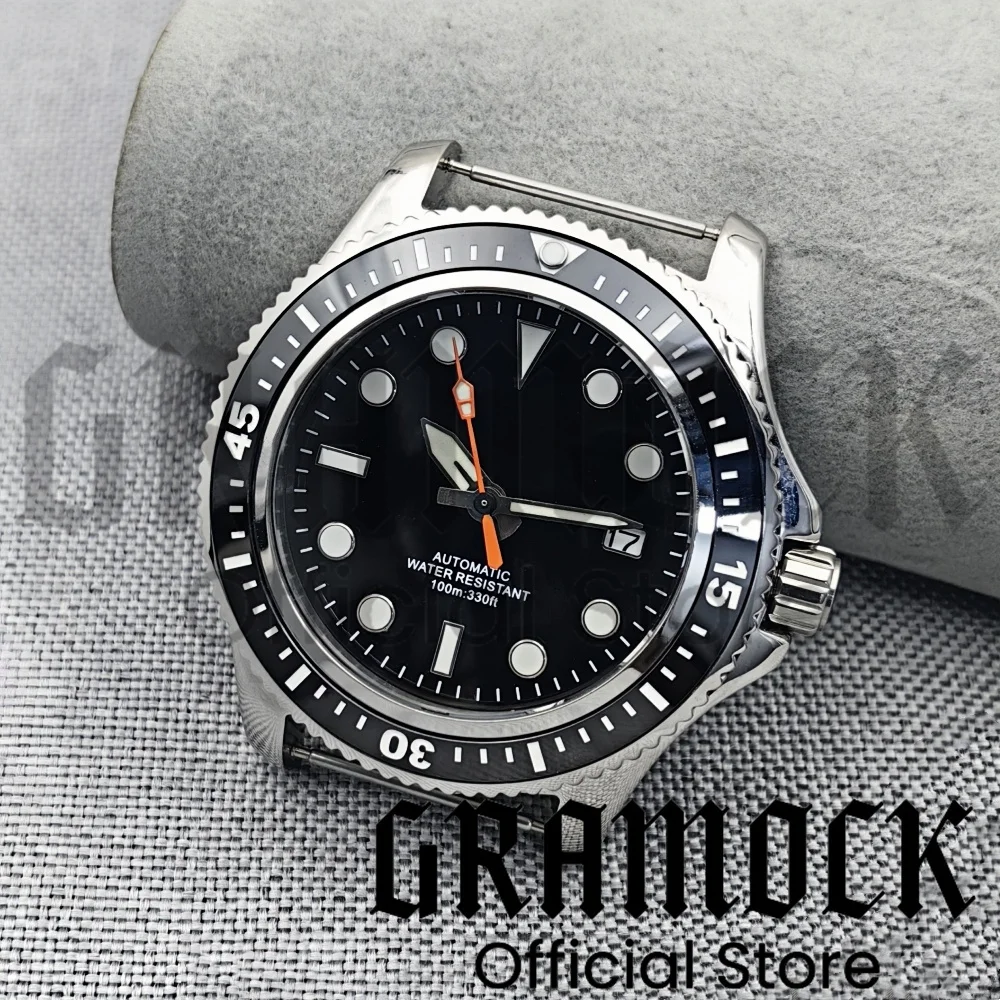 

Gramock 44mm Swim Diving Automatic Sapphire Glass Green Luminous Dial Hands Rotating Bezel NH35 Waterproof Watch head For Men