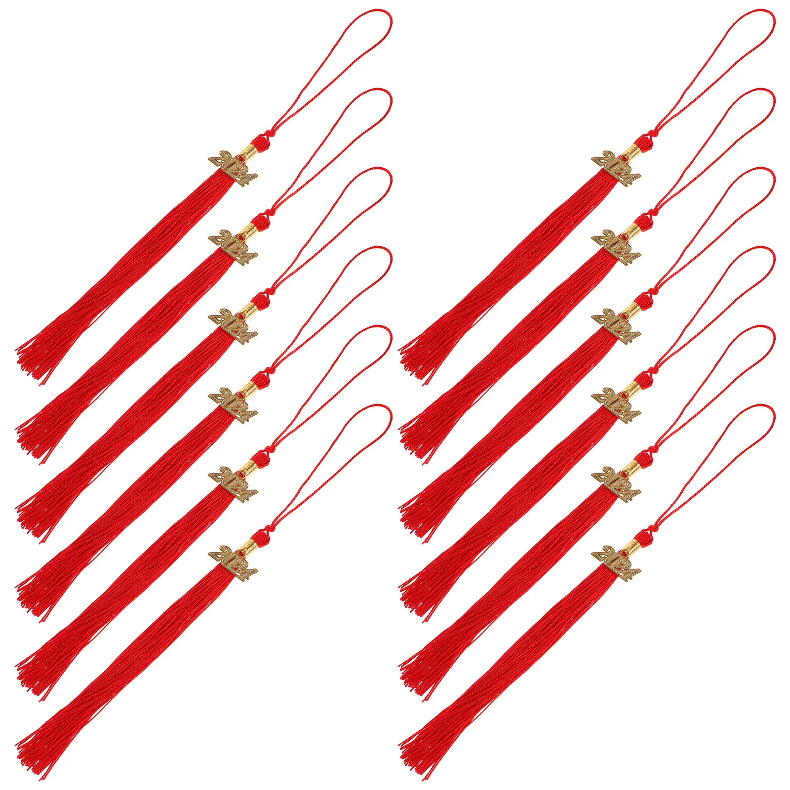 

12pcs Doctor Hat Tassel Graduation Cap Decoration Academic Red Alloy Pendant Ceremony DIY Supplies Accessories Charm