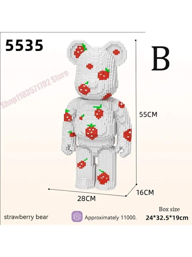 

Bearbrick Building Blocks Microparticles Love Bear Nano Blocks MOC Mini Animals Diamond Bricks Toys For Children Gifts