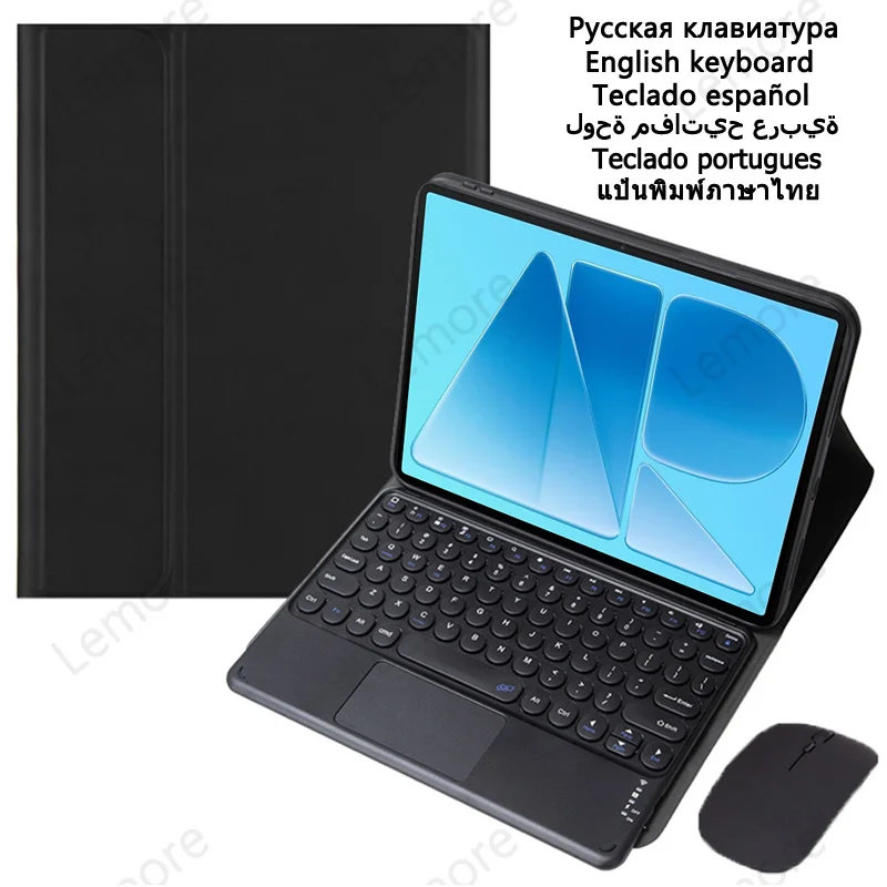 Case with Trackpad Keyboard for Huawei MatePad Air 2026 WKI-W09 12 inch Stand Cover Round Key Tablet Keyboard Spanish Portuguese