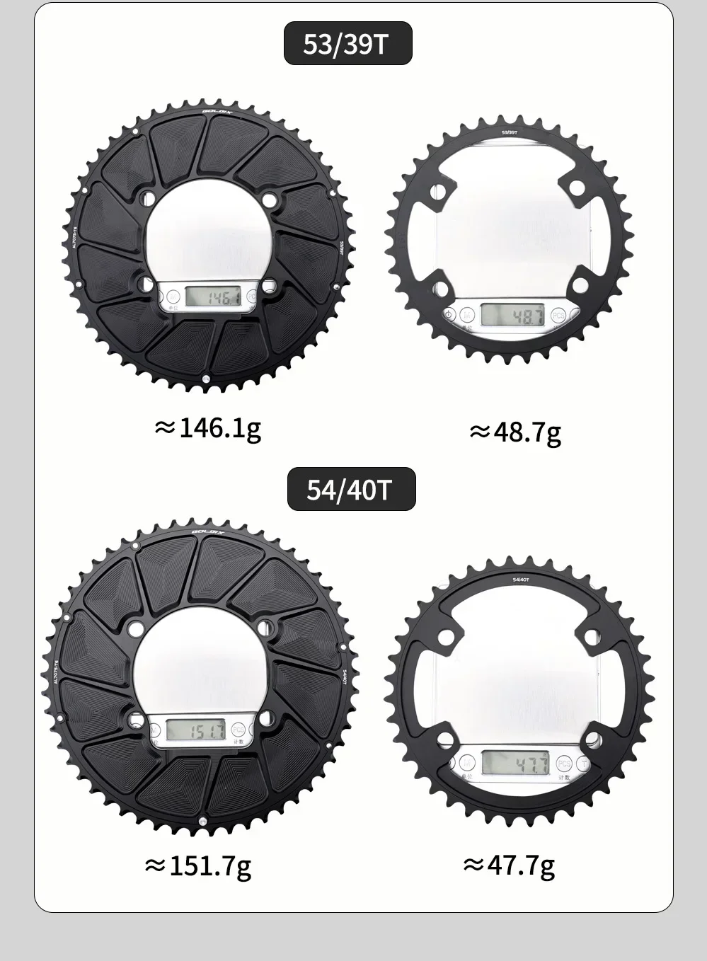 GOLDIX 4-Bolzen 110BCD 2X Doppelkettenblatt AERO-Kettenblatt für SHIMANO DURA-ACE R9200 ULTEGRA R8100 105 R7100 11/12-Gang-Kettenblatt – Detail 14