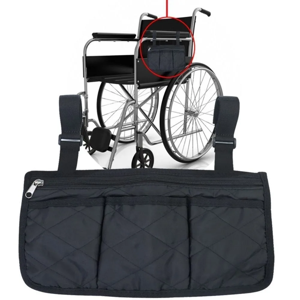 

Multi-pocket Wheelchair Hanging Bag Multifunctional Large Capacity Seat Armrest Side Storage Bag Waterproof