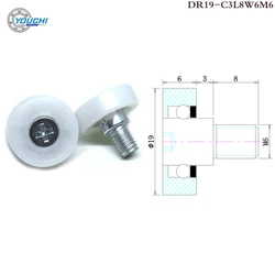 10pcs OD 19 mm POM Drawer Track Bolt Roller DR19 C1L8W6M6 Furniture Slide Guide Wheel POS Cash Register Pulley DR22 DR26 DR28