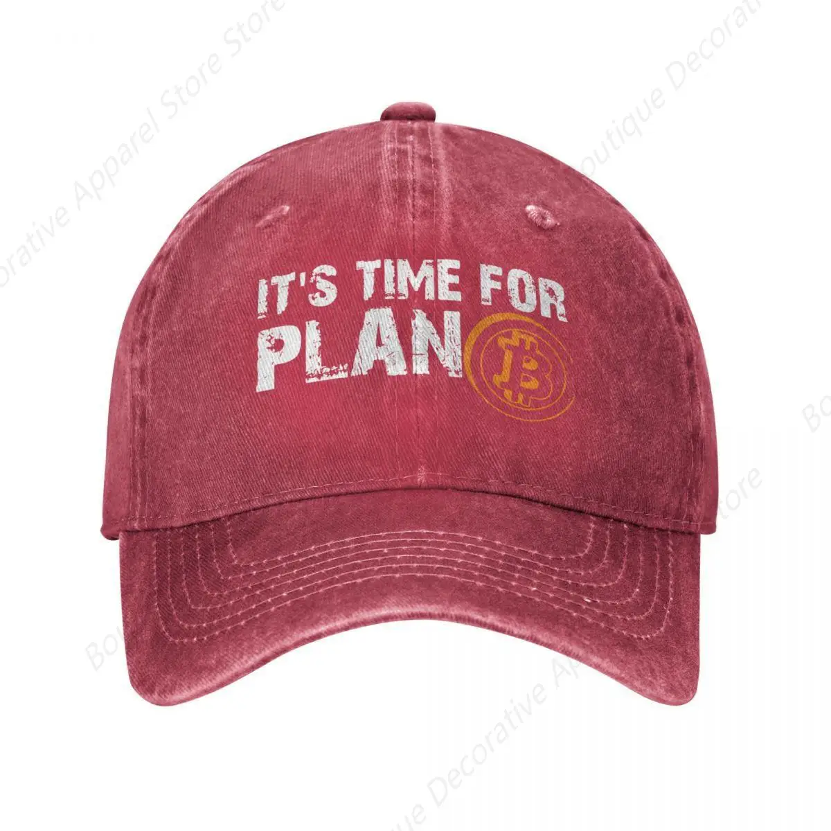 It's Time For Plan B Bitcoin BTC Crypto Currency Baseball Caps Men Distressed Denim Washed Headwear Blockchain Geek Caps Hat