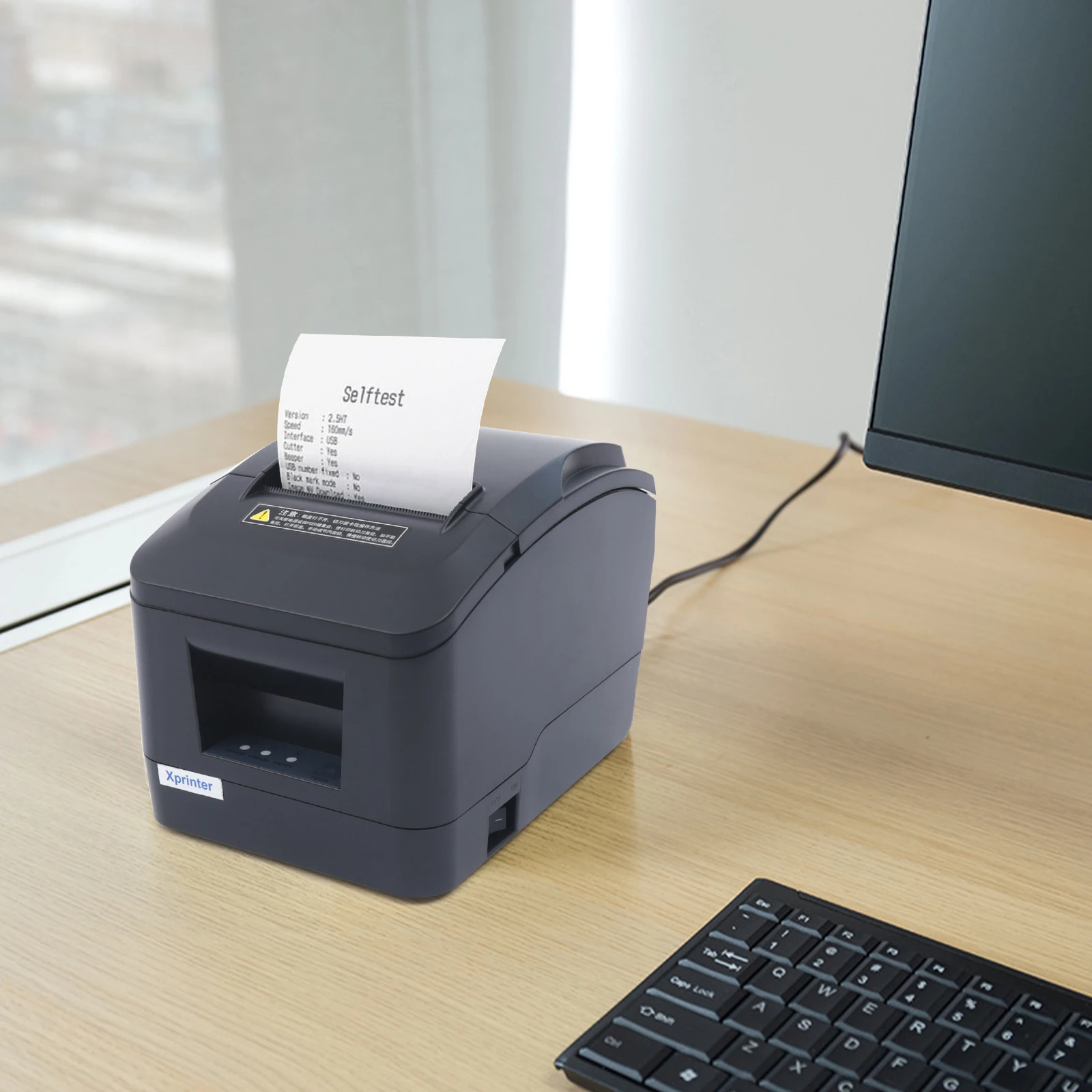 Receipt Printer with Auto Cutter, ESC or POS Command, Support Windows(Only USB Interface)