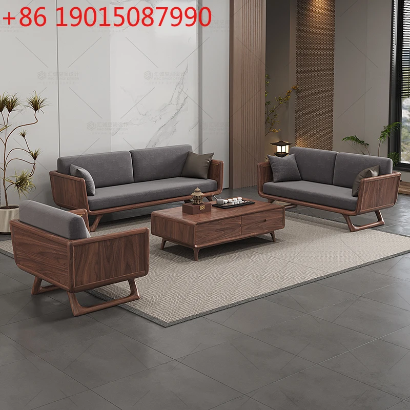 

New Chinese-style North American black walnut Arhat bed solid wood sofa