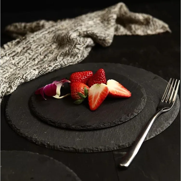 4Pcs Square Circle Heat-Insulating Carved Coasters Slate Dining Mat Reusable Stone Home Accessories Tableware Placemat Dish Mat - view 6