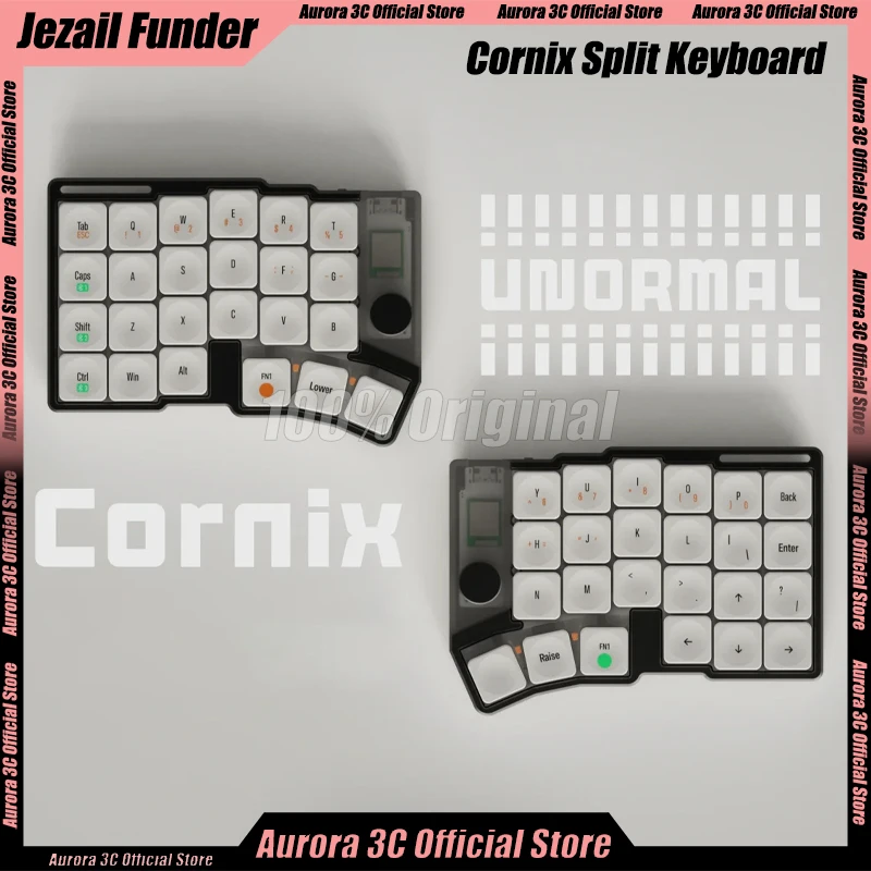 

Разделенная клавиатура Jezail Funder Cornix, двухрежимный низкопрофильный алюминиевый корпус с ЧПУ, беспроводная механическая клавиатура с ручкой, поддерживающий флакон