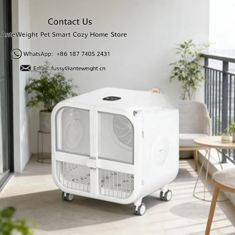 

1800W Cat Dryer Box Adjustable Temperature 5-40℃ ABS Material 220V Pet Drying Room with Winter Warm Mode
