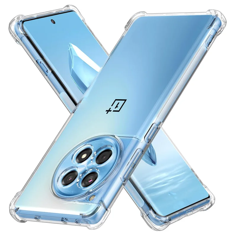 Capa de silicone transparente à prova de choque de luxo para Oneplus, tampa protetora transparente macia, 12, 11, 11R, Ace 2, 3 Pro