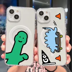 Cute J-Joguman Studios Magsafe Magnetic Phone Case for Samsung Galaxy S25 S24 S23 S22 S21 S20 FE Plus Ultra 5G Soft Clear Cover