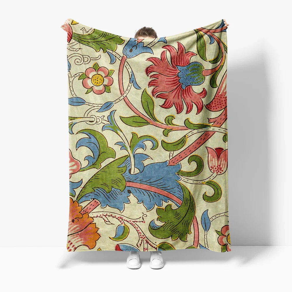 

Винтажное стеганое одеяло с цветочным принтом, мягкое уютное декоративное покрывало для кровати, дивана, одеяло в подарок