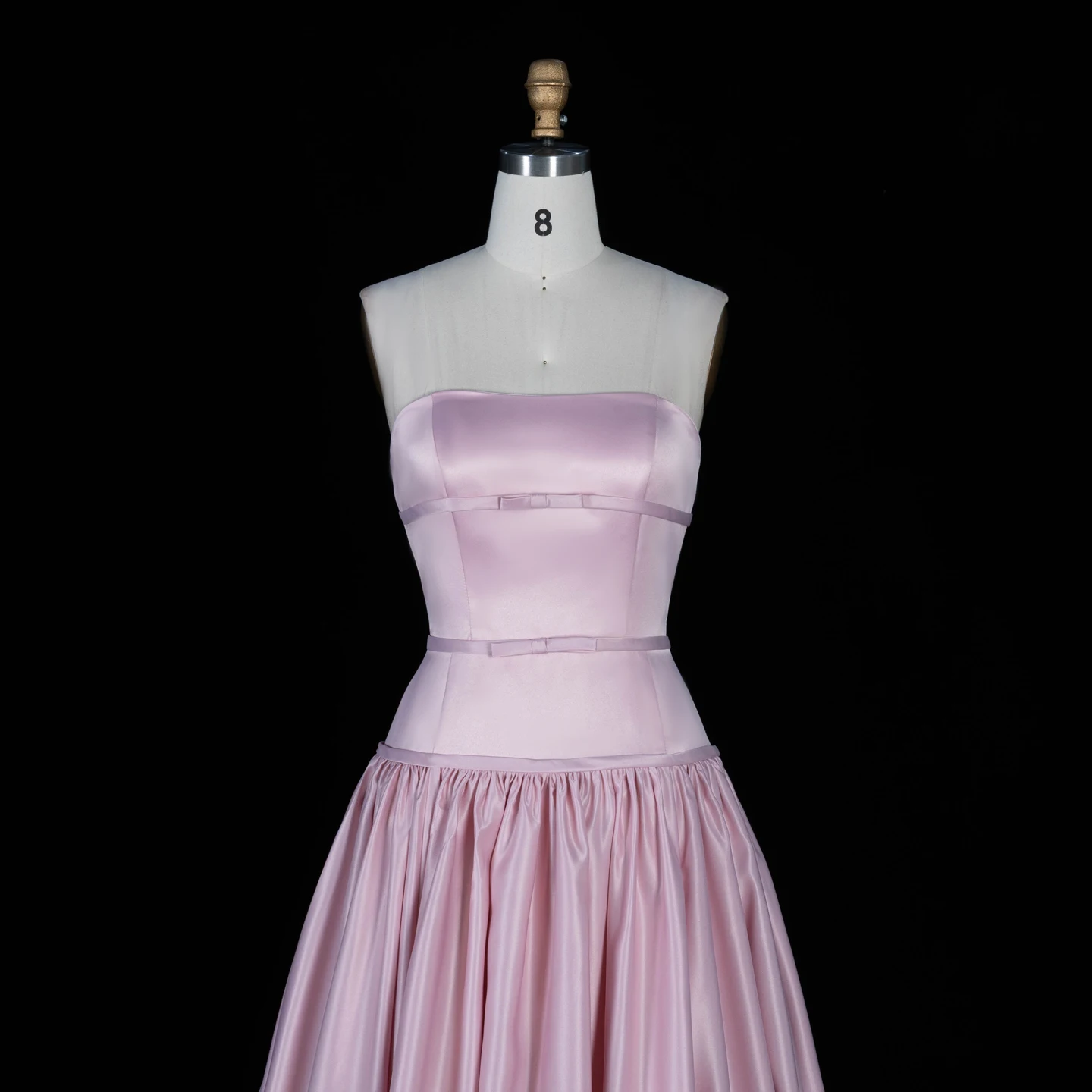 Sharon Said Arabisches Dubai Luxus Rosa Plissiertes Trägerloses Abendkleid A-Linie Saudi-Arabien Formelle Partykleider SF022 Maßanfertigung – Detail 13