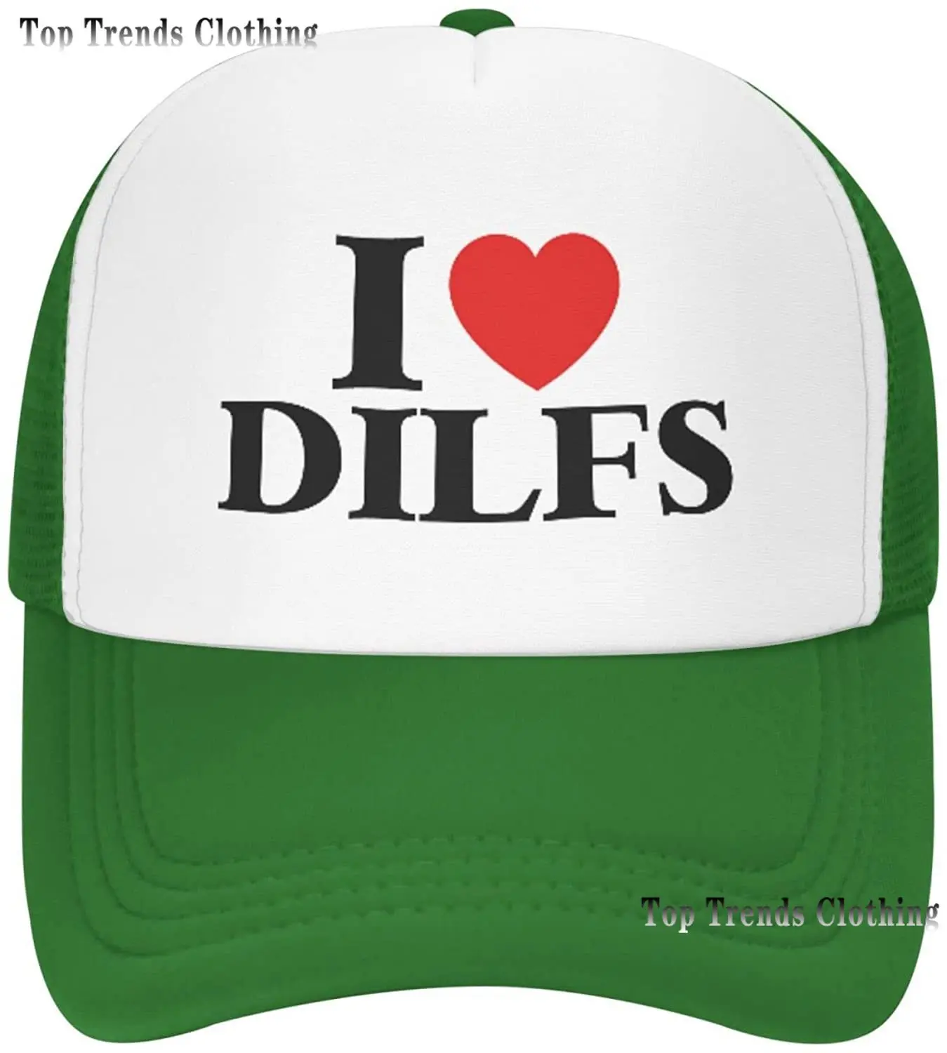 I Love Dilfs Trucker Hat Sports Baseball Cap Casual Adjustable Size Hip-Hop Unisex