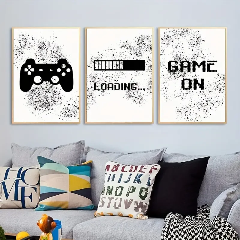 3개 프레임리스 캔버스 그림 3개/세트 게임 그래피티 - Gaming Accessories Bedroom 리뷰 및 가격