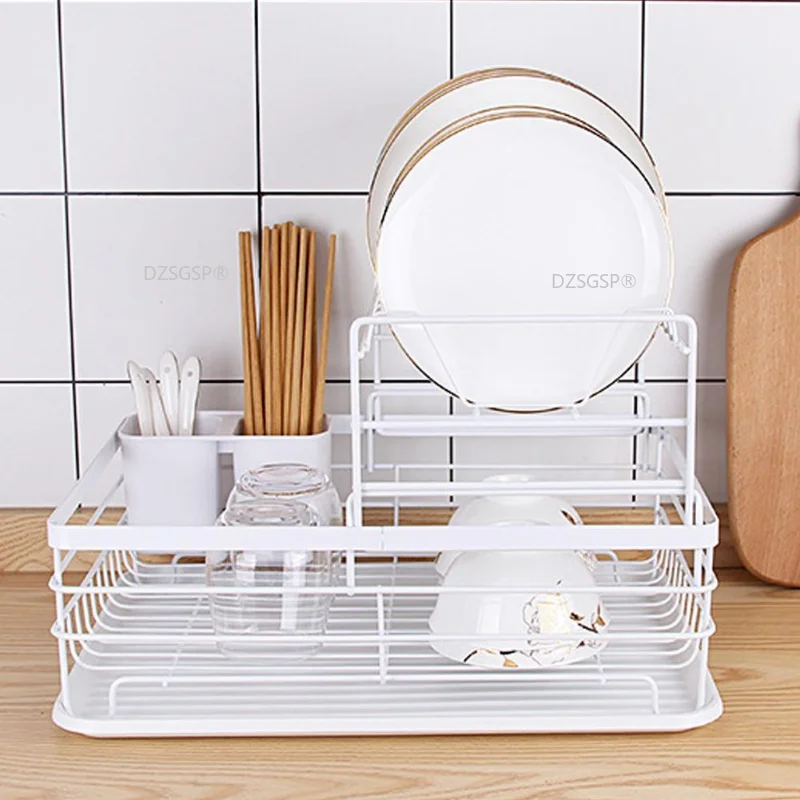 

2 Layers Iron Tableware Organizer Kitchen Tools for Bowl Dishes Chopsticks Dish Drying Rack Drainer Storage Rack