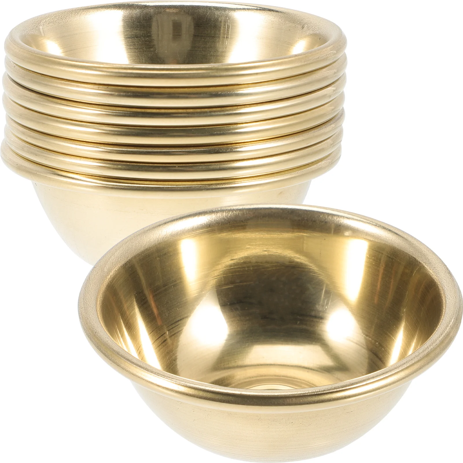 

7 Pcs Gobstoppers Water Cup Glass Accessory Sacrifice Supply Brass Yoga Meditation Bowl