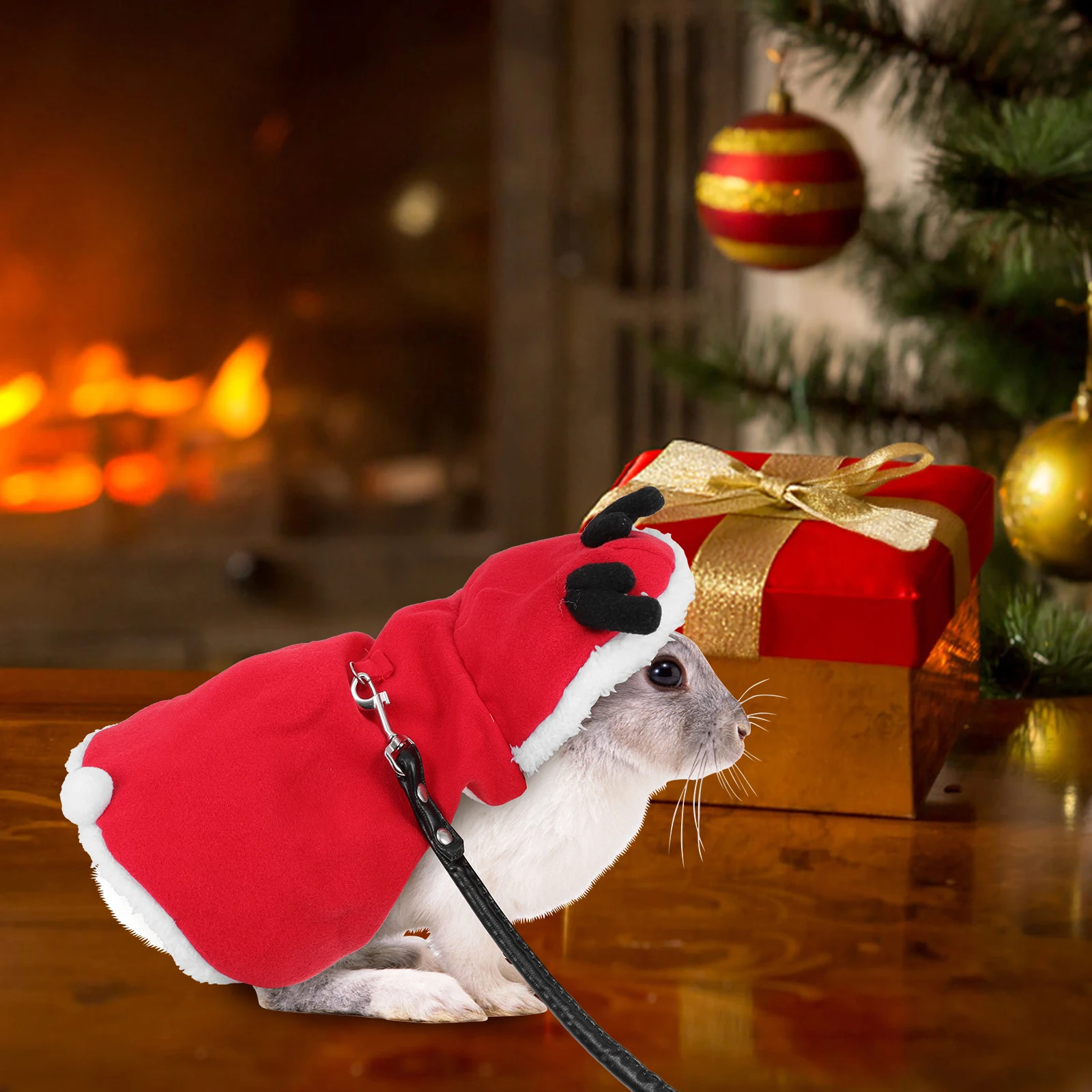 

Pet Rabbit Clothing Christmas Bunny Harness With Leash Small Pet Chest Strap For Outdoor Indoor Activities Rabbit Garment