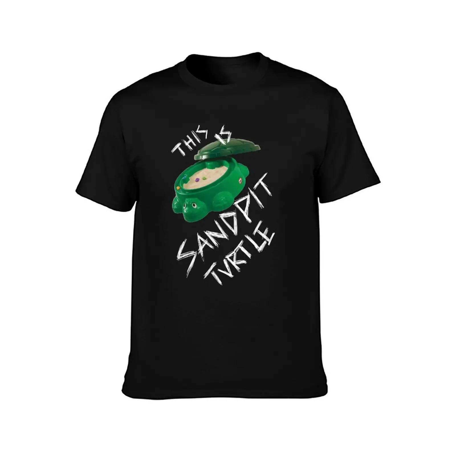 This Is Sandpit Turtle - bmth meme - white on black T-Shirt Urban Casual Loose Fit Tee view 2