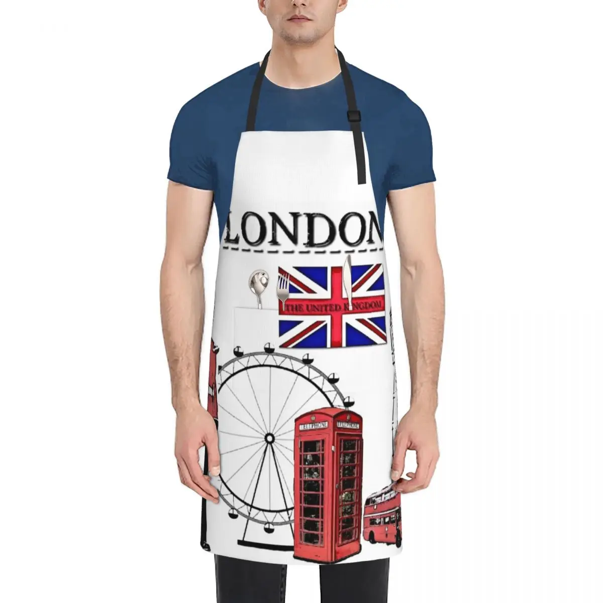 

LONDON Apron Kitchens For Men for women with pocket kitchen clothes men's barbecue Apron