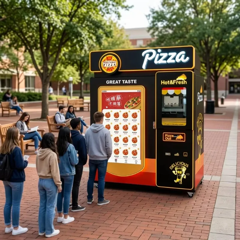 Trading Card Coin Operated Pizza Vending Machine Smart Parcel Delivery Fully Automatic Self Service Supplier