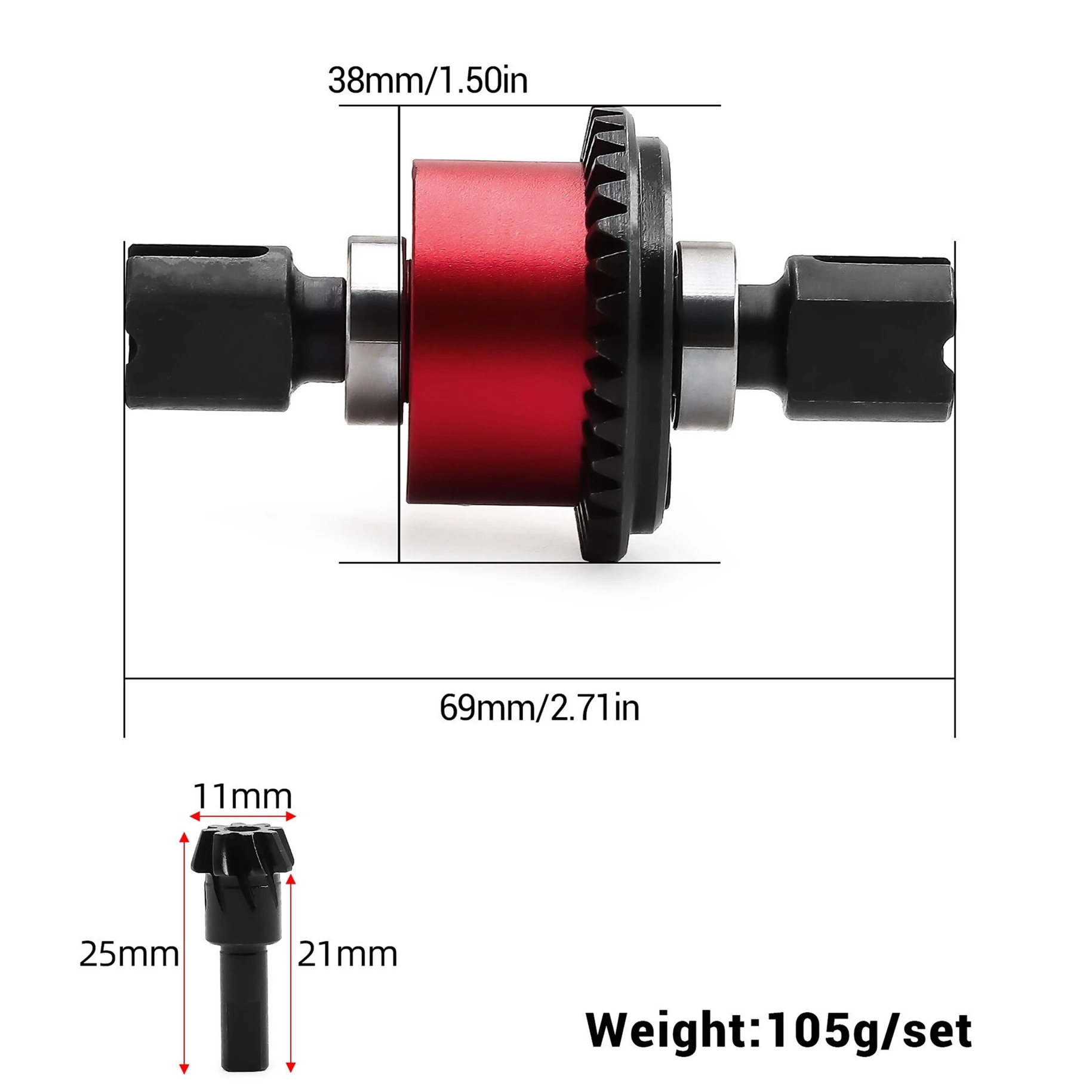 Zestaw przedniego i tylnego mechanizmu różnicowego ze stali 35T 8T/43T 10T ARA310990 do ARRMA1/8 KRATON V5 V6 1/7 BIG ROCK MOJAVE EXB Części zamienne
