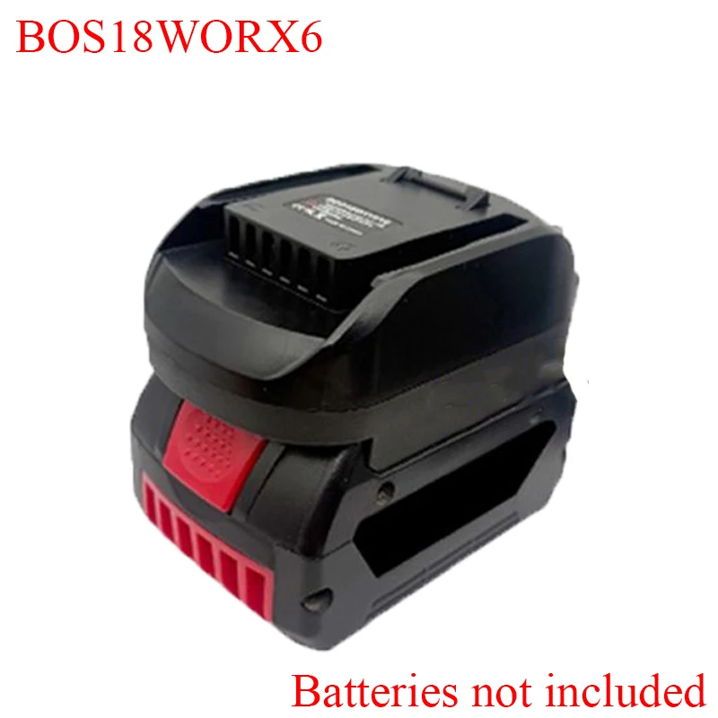 For Bosch 18V BAT618 Li-Ion Batteries BOS18WORX6 Battery Adapter Compatible with For Worx 20V 6 Pin Battery Cordless Power Tools