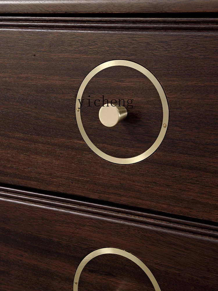all solid wood four buckets five buckets six buckets locker TV cabinet Hemu new Chinese villa
