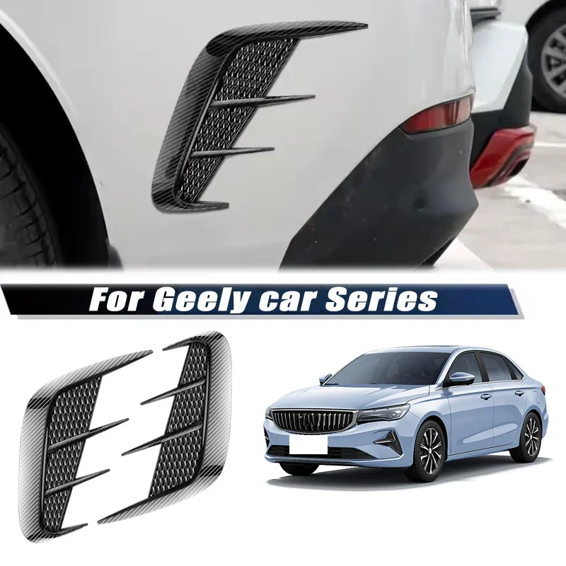 Carbon Fiber Car Fender Trim Car Sticker Shark Gills Simulation Side Intake Body Sticker Accessories For Geely Car Series