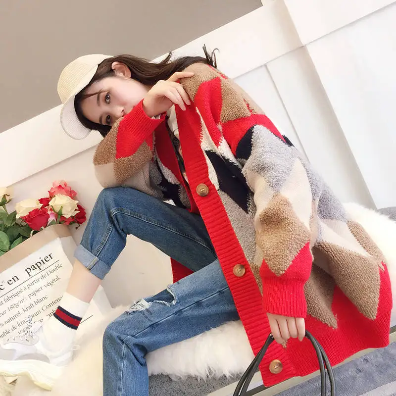 Fall 2021 Autumn women new Hot selling crop top sweater cardigan women korean fashion netred casual knitted ladies tops Ay189