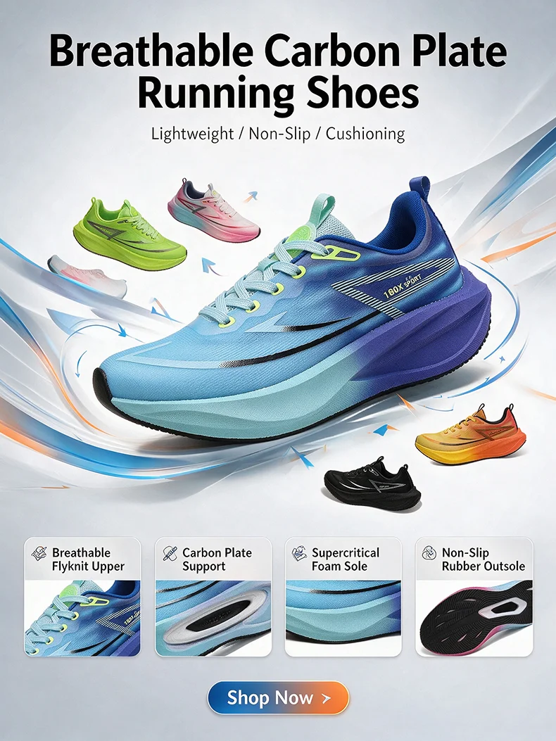 Damen-Laufschuhe mit Carbonplatte, Herren-Marathon-Sneaker, leichte, rutschfeste Sport-Sneaker für den Alltag – Detail 4