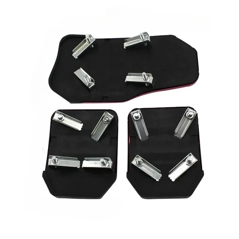 Set copri pedale universale per auto - Kit pad antiscivolo per carburante freno cambio automatico in alluminio