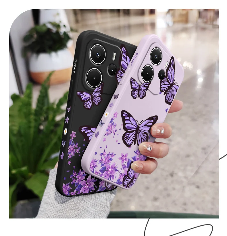 Verträumte Schmetterling Handyhülle für Xiaomi Redmi Note 14 13 12 12S 11 11S 10 10S Pro Plus 15 15C 14C 4G 5G Silikonhülle – Detail 4