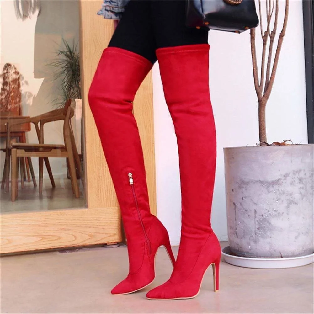 Sexy Stretch Sock Boots Black Women Over The Knee High Heels Thigh High Boot Girl Long Boots Botas